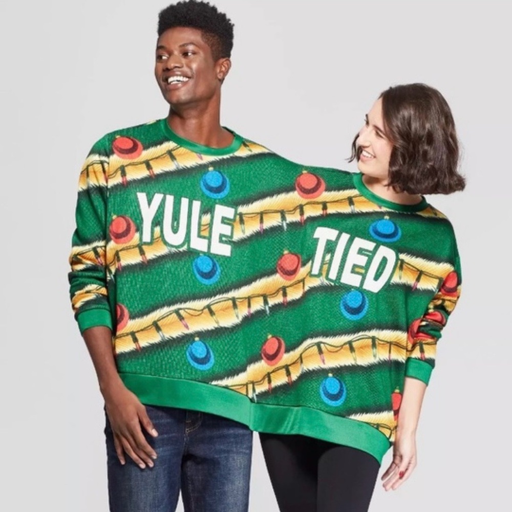 Mad Engine Yule Tied Couples Ugly Sweater Christmas OS NWOT